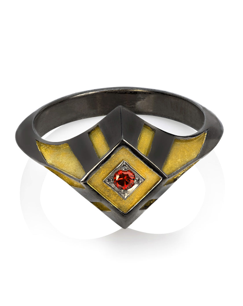 Jester Round Signet Ring